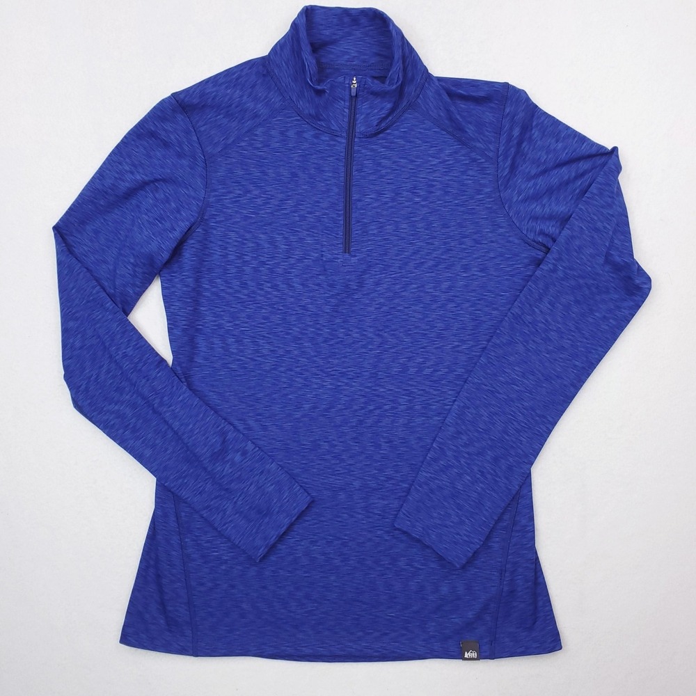 REI Co-op Pullover Womens Medium Blue Quarter Zip Long Sleeve Outdoor Hiking Top
